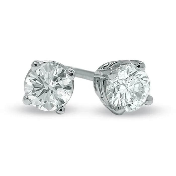 1 Carat Prong Set Solitaire Round Natural Earth Mined Diamond Stud Earrings GB Earrings 1 Carat Prong Set Solitaire Round Natural Earth Mined Diamond Stud Earrings GB Earrings