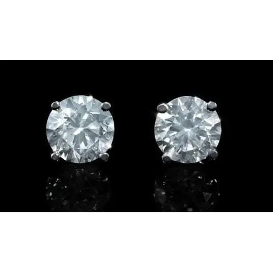 25 Carats Round Cut Natural Earth Mined Diamond Stud Earring Gold White 14K GB Earrings 25 Carats Round Cut Natural Earth Mined Diamond Stud Earring Gold White 14K GB Earrings