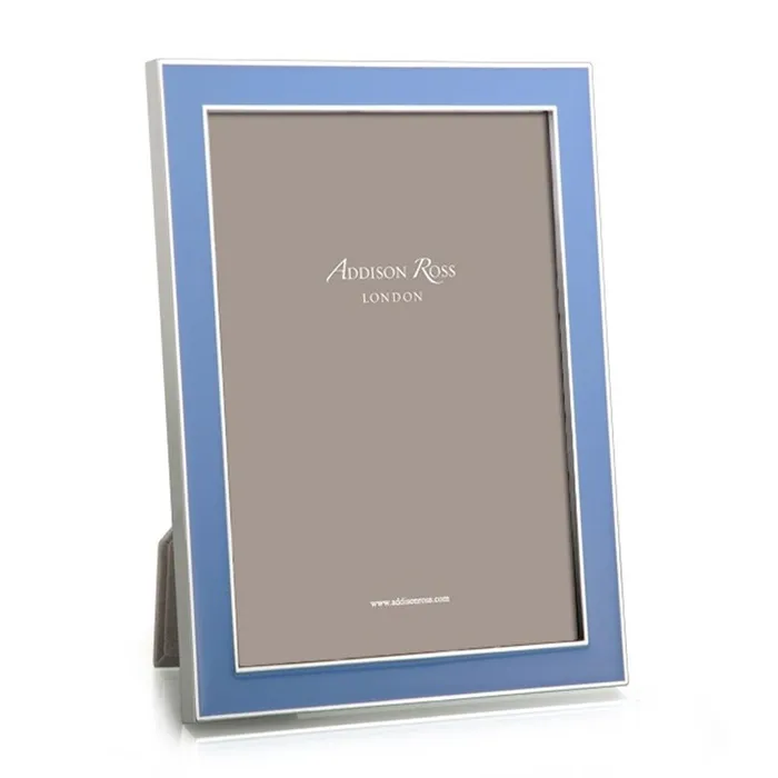 Addison Ross Addison Ross Periwinkle Blue Enamel Silver Frame Rings