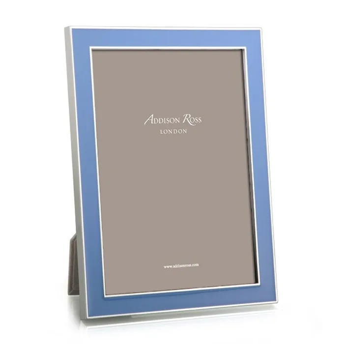 Addison Ross Addison Ross Periwinkle Blue Enamel Silver Frame Rings Addison Ross Addison Ross Periwinkle Blue Enamel Silver Frame Rings