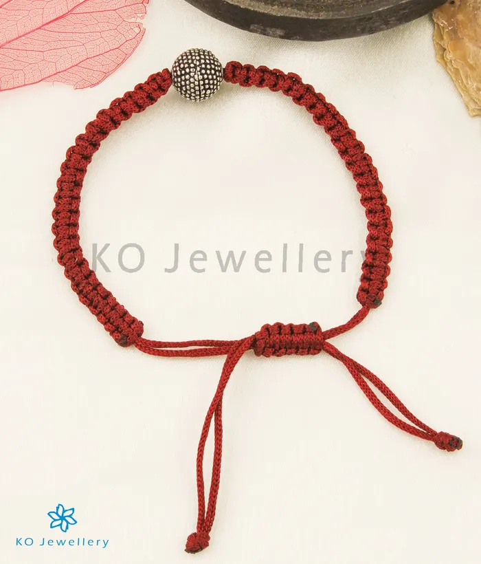 Bracelets Jaipur The Gopika Silver Red Thread Bracelet