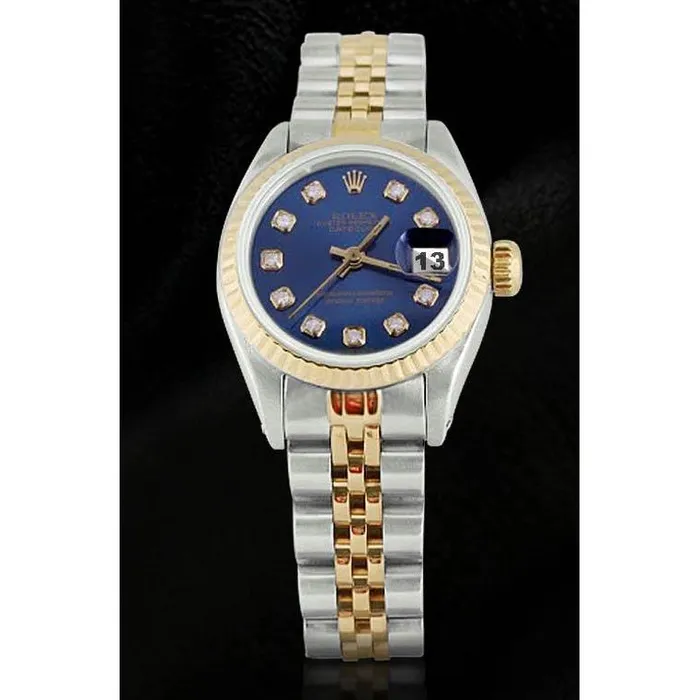 GB Blue Diamond Dial Fluted Bezel Rolex Dj Watch Ss Gold Jubilee Watches GB Blue Diamond Dial Fluted Bezel Rolex Dj Watch Ss Gold Jubilee Watches
