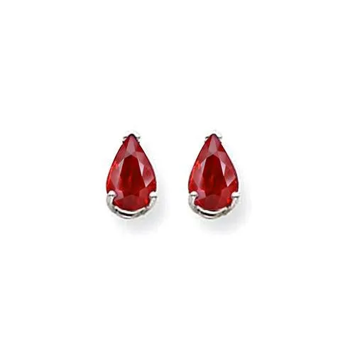 GB Earrings 180 Ct Ruby Earring 14K White Gold