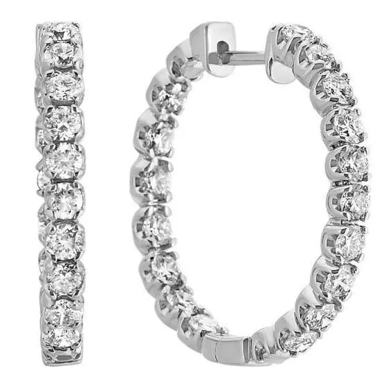 GB Earrings Sparkling 490 Carats Round Cut Natural Earth Mined Diamonds Lady Hoop Earrings 14K Gold GB Earrings Sparkling 490 Carats Round Cut Natural Earth Mined Diamonds Lady Hoop Earrings 14K Gold