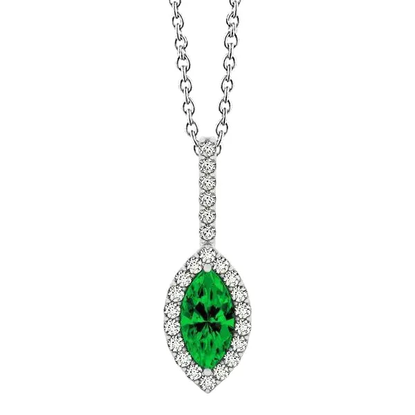 GB Necklaces Marquise Shape Green Emerald With Natural Earth Mined Diamonds 5 Ct Pendant White Gold 14K GB Necklaces Marquise Shape Green Emerald With Natural Earth Mined Diamonds 5 Ct Pendant White Gold 14K