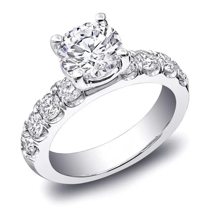 GB Rings Round Natural Earth Mined Diamond Wedding Ring 270 Ct New White Gold 14K Prong Setting