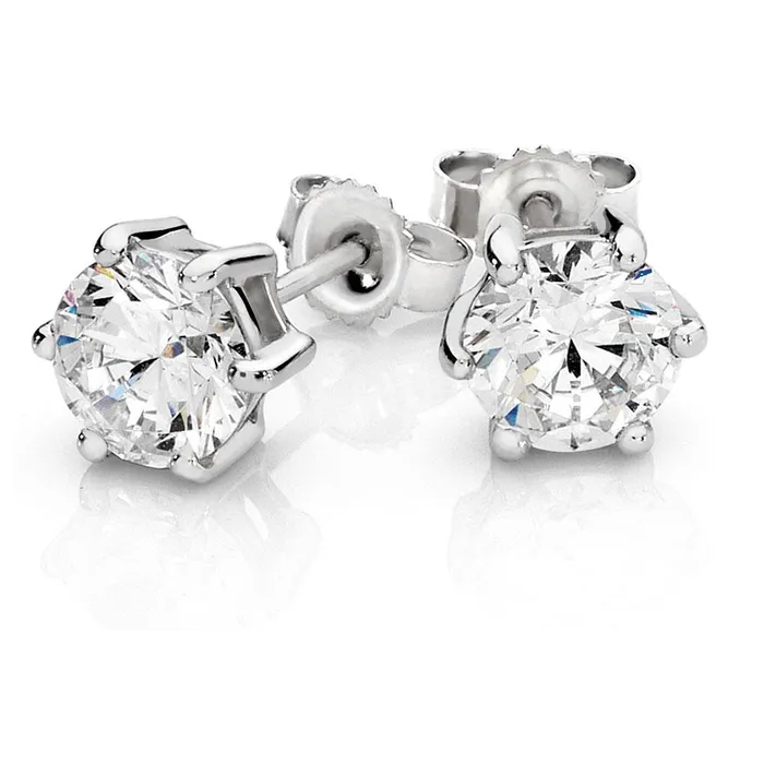 GB Sparkling Round Cut 4 Ct Natural Earth Mined Diamonds Lady Studs Earring White Gold Earrings GB Sparkling Round Cut 4 Ct Natural Earth Mined Diamonds Lady Studs Earring White Gold Earrings