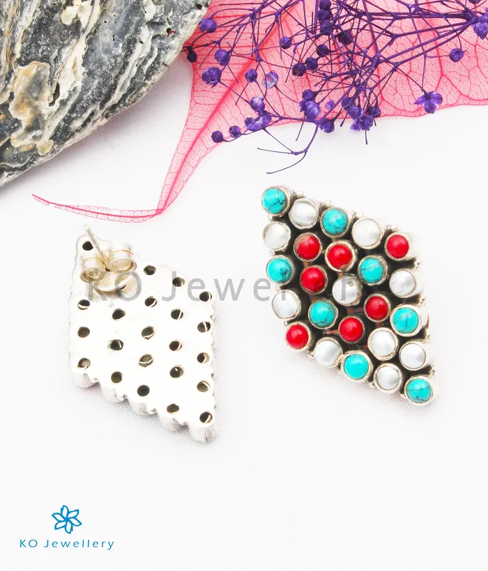 Gemstone Earrings The Ishvita Silver Turquoise Earrings