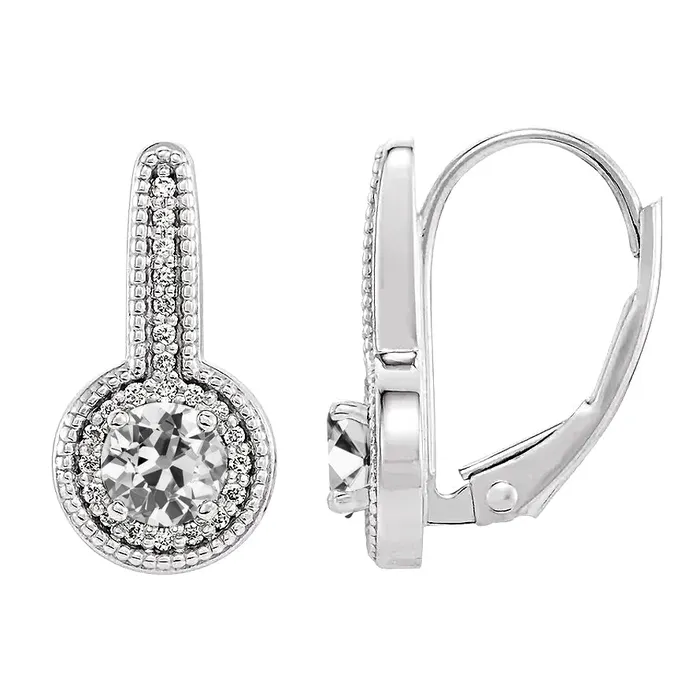 HarryChadEntcom Earrings Round Old Mine Cut White Gold Real Natural Earth Mined Diamond Drop Earrings Milgrain 350 HarryChadEntcom Earrings Round Old Mine Cut White Gold Real Natural Earth Mined Diamond Drop Earrings Milgrain 350