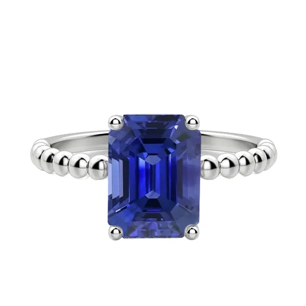 HarryChadEntcom Rings Gemstone Ring Emerald Ceylon Sapphire Beaded Style 3 Carats HarryChadEntcom Rings Gemstone Ring Emerald Ceylon Sapphire Beaded Style 3 Carats