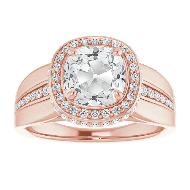 HarryChadEntcom Rings Halo Cushion Old Miner Real Natural Earth Mined Diamond Ring With Accents 825 Carats Rose Gold HarryChadEntcom Rings Halo Cushion Old Miner Real Natural Earth Mined Diamond Ring With Accents 825 Carats Rose Gold