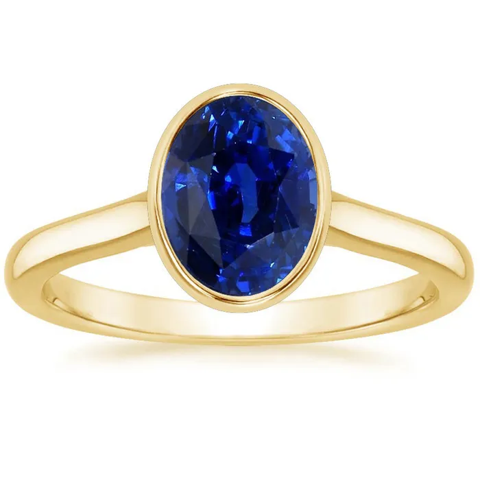 HarryChadEntcom Rings Solitaire Engagement Ring Bezel Set Oval Ceylon Sapphire 250 Carats HarryChadEntcom Rings Solitaire Engagement Ring Bezel Set Oval Ceylon Sapphire 250 Carats