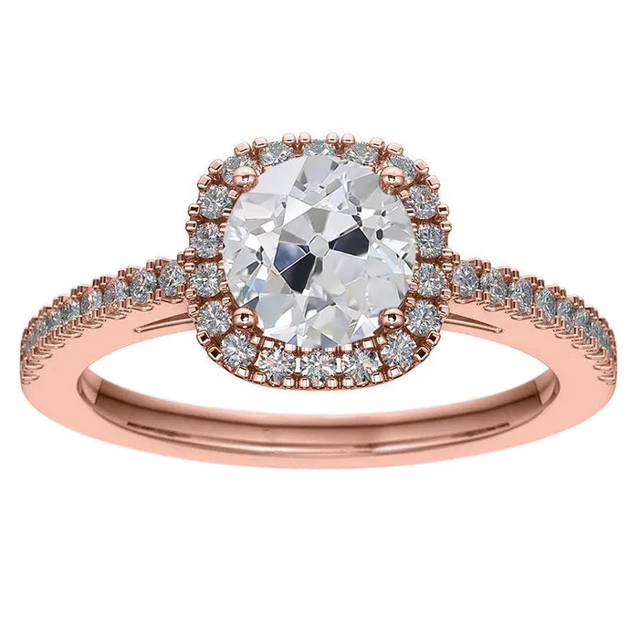 Ladies Halo Old Cut Round Natural Earth Mined Diamond Ring Rose Gold 425 Carats HarryChadEntcom Rings Ladies Halo Old Cut Round Natural Earth Mined Diamond Ring Rose Gold 425 Carats HarryChadEntcom Rings