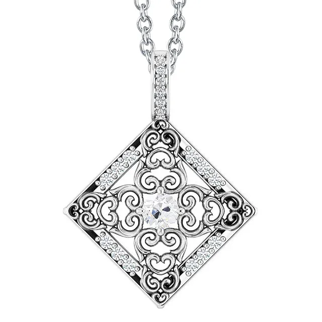 Necklaces HarryChadEntcom Square Genuine Natural Earth Mined Diamond Pendant Round Old Mine Cut 2 Carats With Bail Prong Set Necklaces HarryChadEntcom Square Genuine Natural Earth Mined Diamond Pendant Round Old Mine Cut 2 Carats With Bail Prong Set