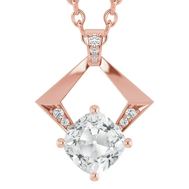 Necklaces Womens Natural Earth Mined Diamond Pendant Round Cushion Old Cut 6 Carats Rose Gold 14K HarryChadEntcom Necklaces Womens Natural Earth Mined Diamond Pendant Round Cushion Old Cut 6 Carats Rose Gold 14K HarryChadEntcom