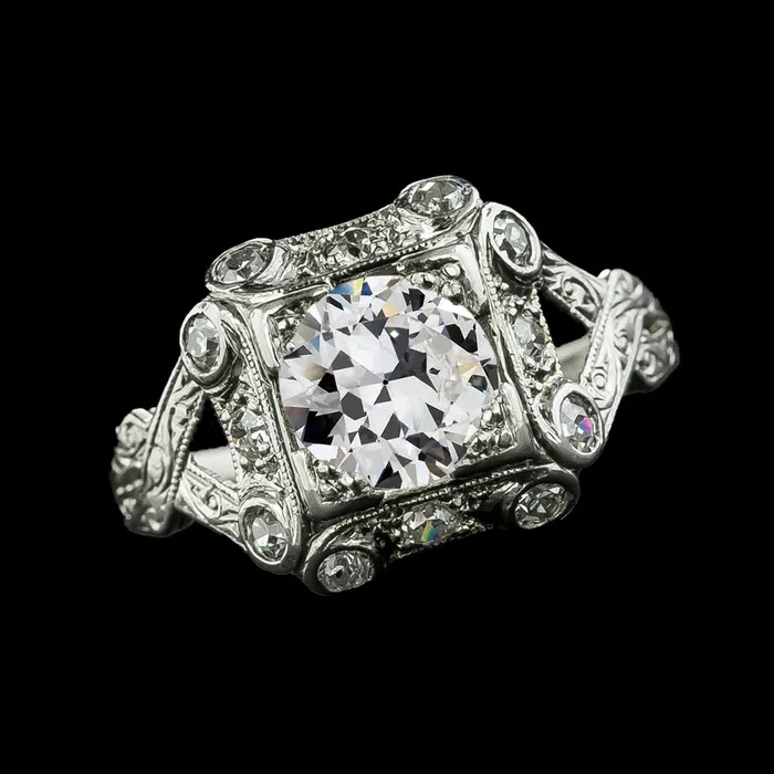 Rings Round Old Mine Cut Natural Earth Mined Diamond Ring Antique Style 3 Carats Split Shank HarryChadEntcom Rings Round Old Mine Cut Natural Earth Mined Diamond Ring Antique Style 3 Carats Split Shank HarryChadEntcom