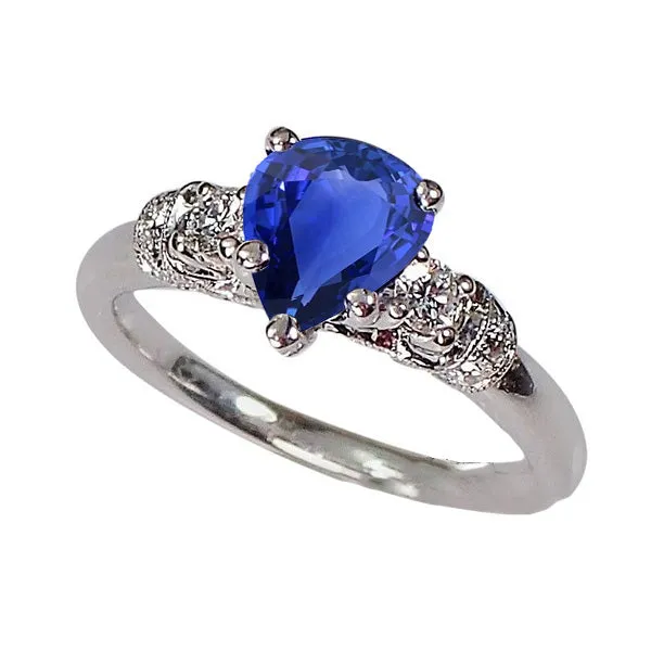 Rings Solitaire With Accents Blue Sapphire Ring Milgrain Shank 175 Carats HarryChadEntcom Rings Solitaire With Accents Blue Sapphire Ring Milgrain Shank 175 Carats HarryChadEntcom