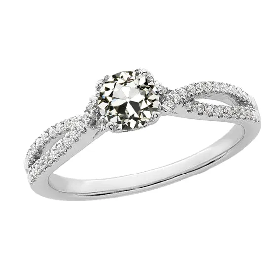 Round Old Mine Cut Real Natural Earth Mined Diamond Engagement Ring Split Shank 3 Carats HarryChadEntcom Rings Round Old Mine Cut Real Natural Earth Mined Diamond Engagement Ring Split Shank 3 Carats HarryChadEntcom Rings