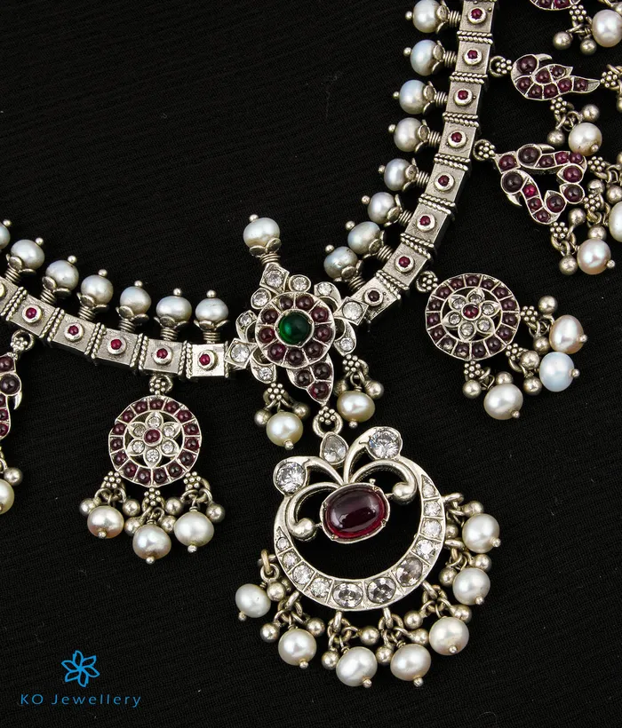 The Suka Silver Peacock Guttapusalu Necklace Silversmith Necklaces
