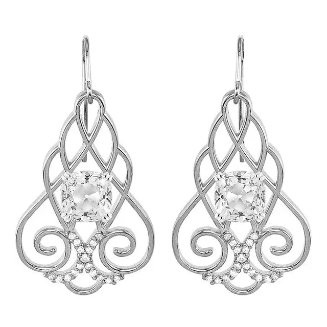 Unique Dangle Earrings 225 Ct Cushion Old Miner Natural Diamond HarryChadEntcom Earrings