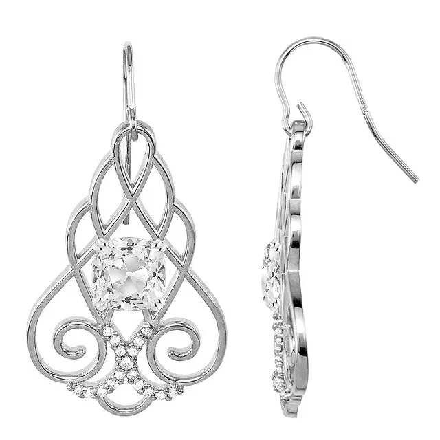 Unique Dangle Earrings 225 Ct Cushion Old Miner Natural Diamond HarryChadEntcom Earrings