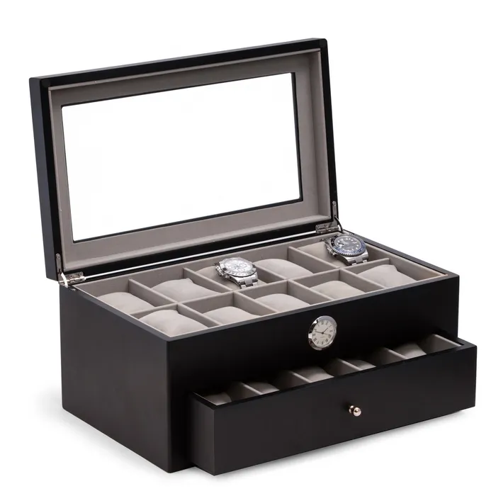 Wood Twenty Watch Box w Quartz Movement Clock Bey Berk Watches