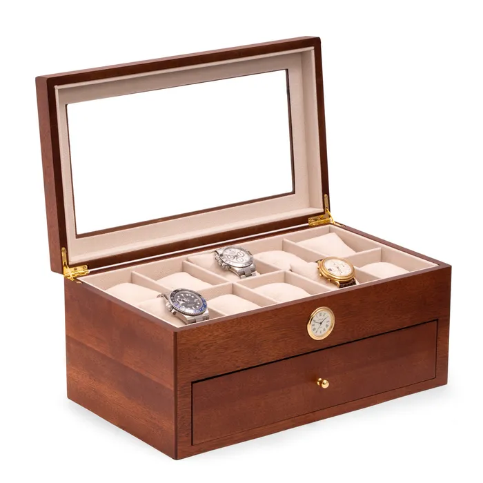 Wood Twenty Watch Box w Quartz Movement Clock Bey Berk Watches Wood Twenty Watch Box w Quartz Movement Clock Bey Berk Watches