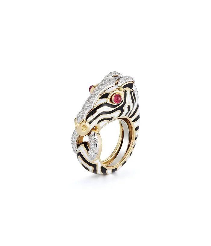 Zebra Ring David Webb Workshop Rings