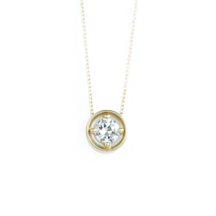058ct GIA Old Transitional Diamond Yellow Gold necklace Anueva Jewelry Necklaces