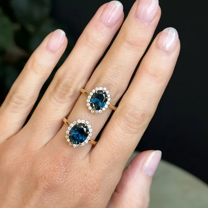 266ct Untreated Oval Nigerian Sapphire AntiqueStyle Diamond Halo Ring in 14k Yellow Gold Brume Rings