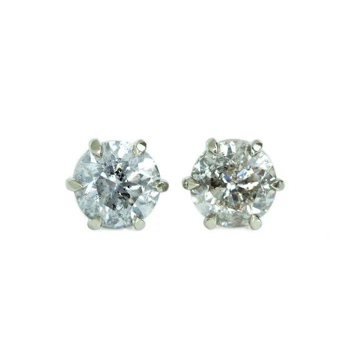 Anueva Jewelry Earrings 140ctw Salt and Pepper Diamond Stud Earrings in 6 Prong Settings in 14k White Gold Anueva Jewelry Earrings 140ctw Salt and Pepper Diamond Stud Earrings in 6 Prong Settings in 14k White Gold