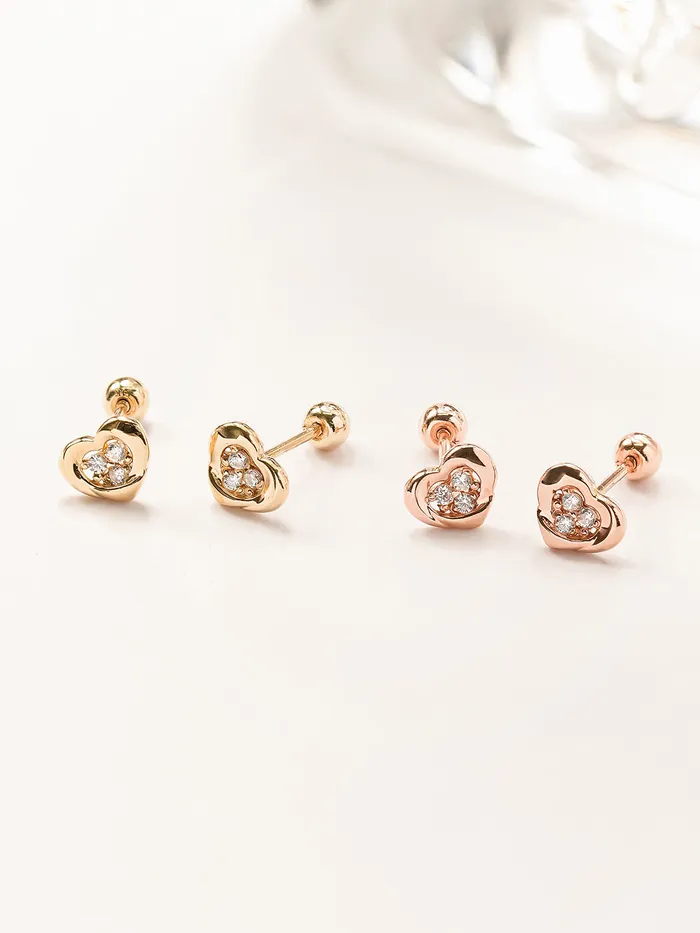 Earrings 14K Gold Daily CZ Heart Cartilage Earring 20G18G16G MinimalBijoux Earrings 14K Gold Daily CZ Heart Cartilage Earring 20G18G16G MinimalBijoux