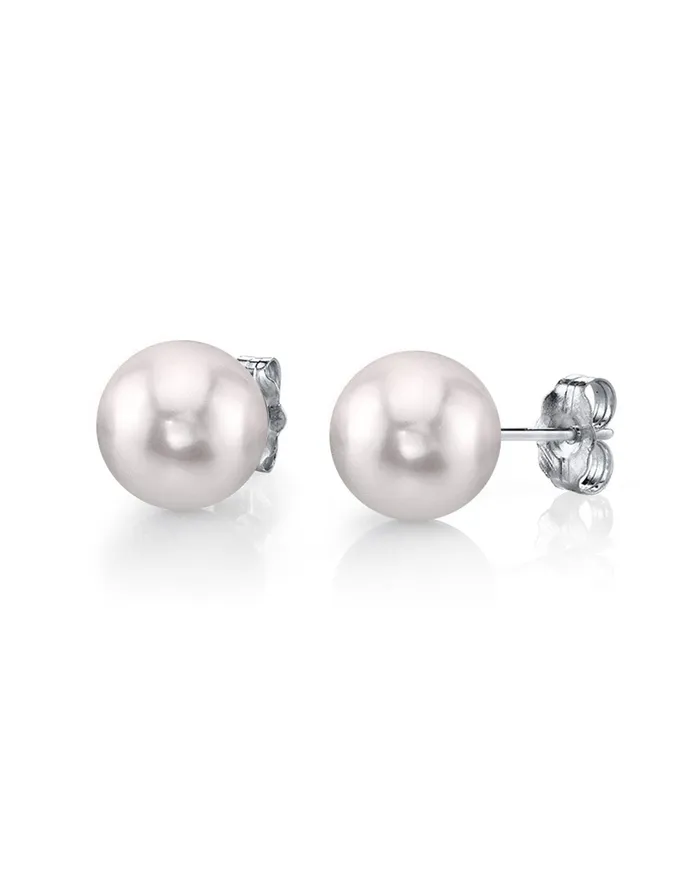 Earrings SPT 6570mm White Akoya Round Pearl Stud Earrings