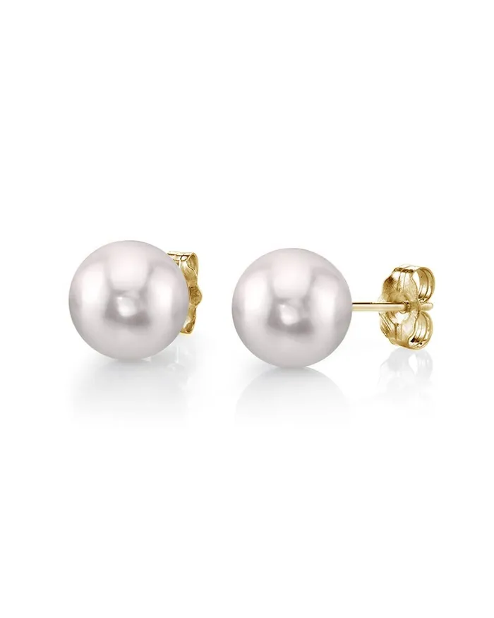 Earrings SPT 6570mm White Akoya Round Pearl Stud Earrings