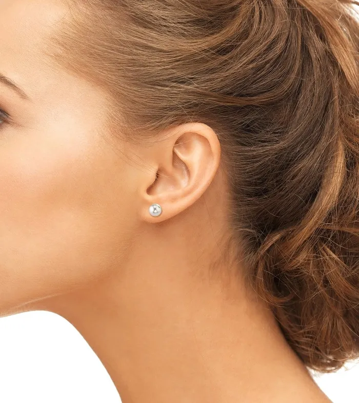 Earrings SPT 6570mm White Akoya Round Pearl Stud Earrings