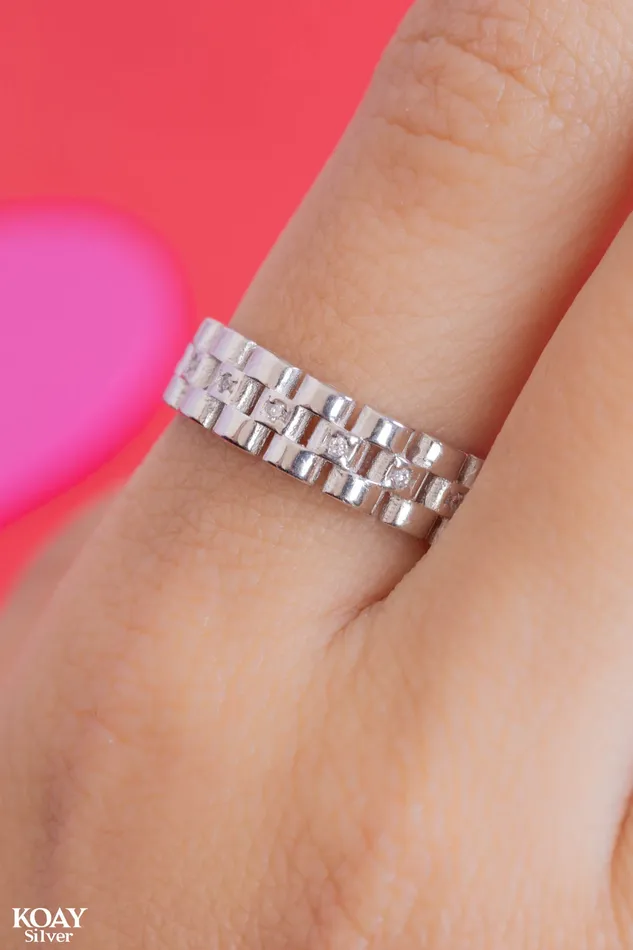 KOAY Silver Store Zircon Ring 082 Rings