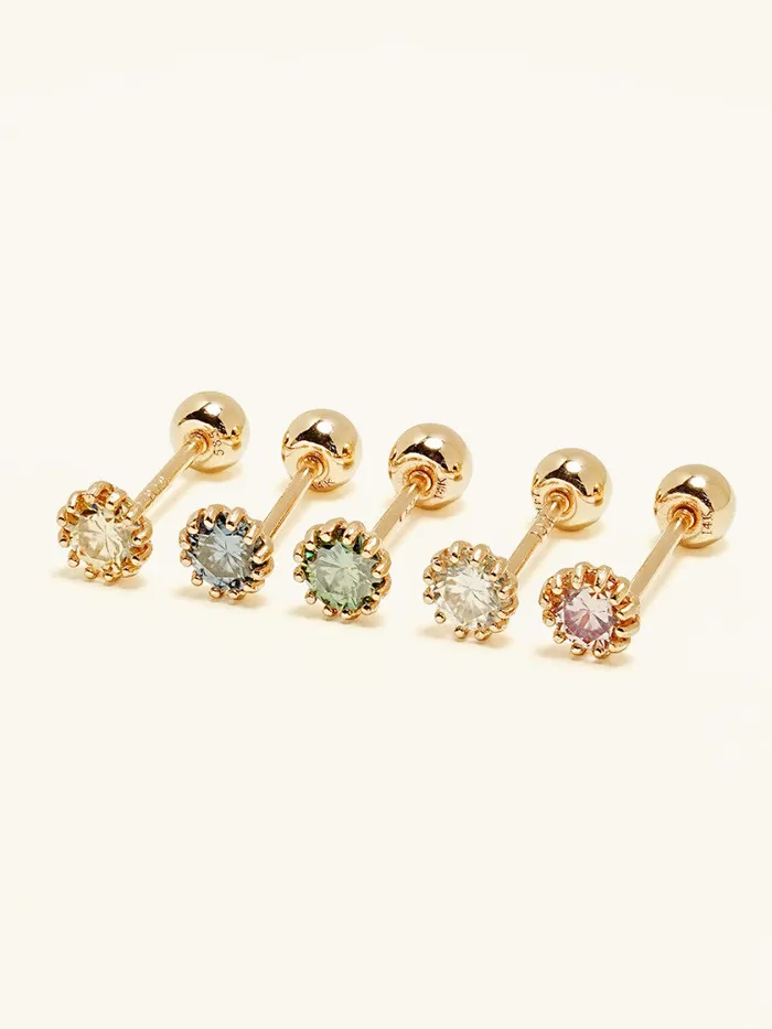 MinimalBijoux 14K Gold Shining Moissanite Cartilage Earring 20G18G16G Earrings MinimalBijoux 14K Gold Shining Moissanite Cartilage Earring 20G18G16G Earrings