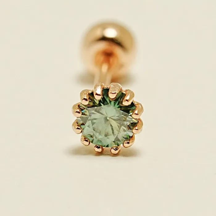 MinimalBijoux 14K Gold Shining Moissanite Cartilage Earring 20G18G16G Earrings