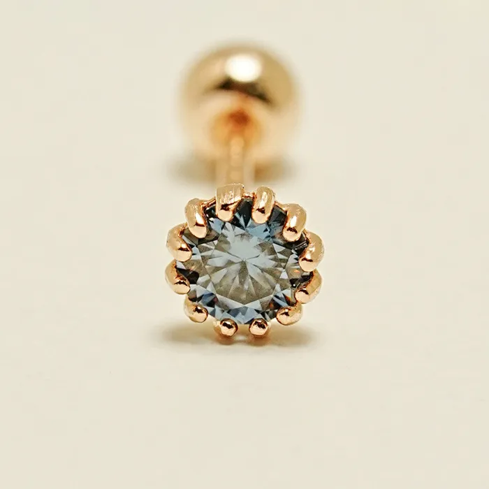 MinimalBijoux 14K Gold Shining Moissanite Cartilage Earring 20G18G16G Earrings