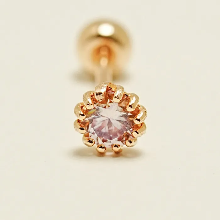 MinimalBijoux 14K Gold Shining Moissanite Cartilage Earring 20G18G16G Earrings