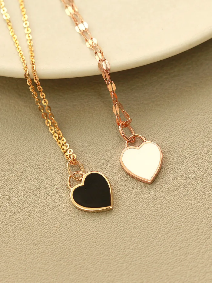 MinimalBijoux Necklaces 14K Gold Enamel Heart Necklace Pendant