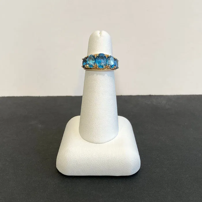 Rings 10K Yellow Gold London Blue Topaz Ring 475 Carats Moriartys Gem Art