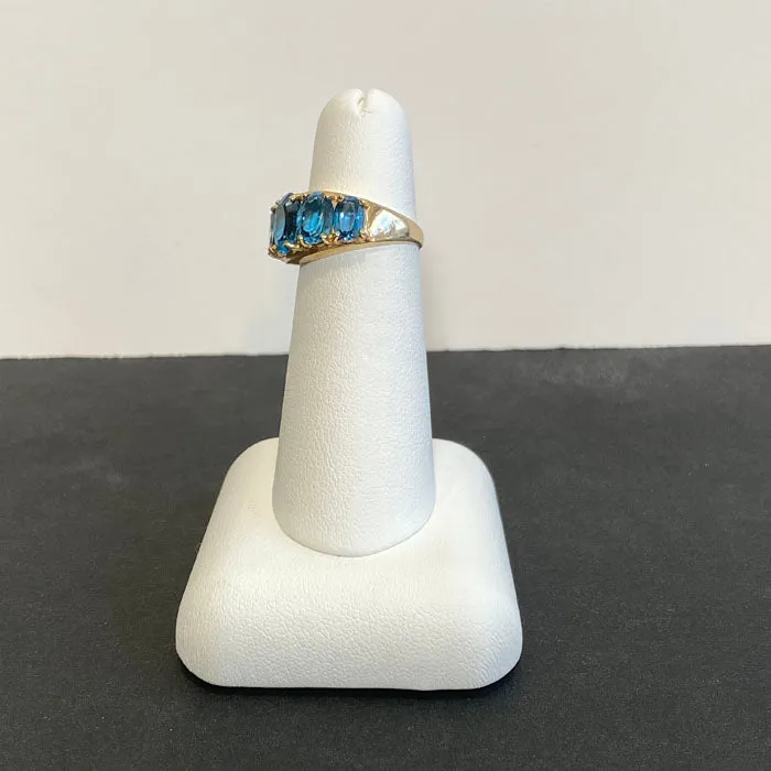 Rings 10K Yellow Gold London Blue Topaz Ring 475 Carats Moriartys Gem Art