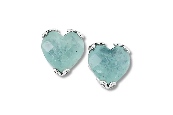 Samuel B Earrings Glow Heart Earrings Aquamarine