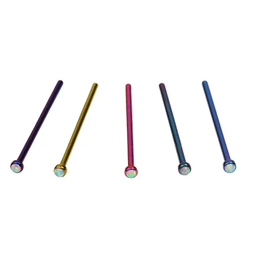 Titanium Unbent Opal Nose Stud Tulsa Body Jewelry Earrings