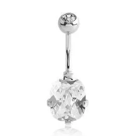 Tulsa Body Jewelry CZ Cushion Belly Ring Rings