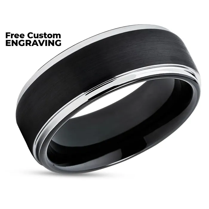 Clean Casting Jewelry Rings Black Tungsten Wedding Band Black Tungsten Wedding Ring Black Wedding Ring Ring