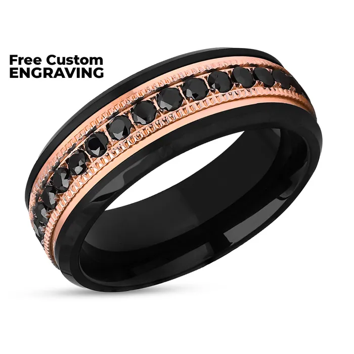 Clean Casting Jewelry Rings Rose Gold Tungsten Wedding Ring Tungsten Wedding Ring 8mm 18k Rose Gold Mans Ring