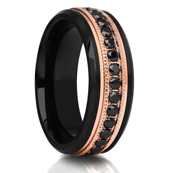 Clean Casting Jewelry Rings Rose Gold Tungsten Wedding Ring Tungsten Wedding Ring 8mm 18k Rose Gold Mans Ring