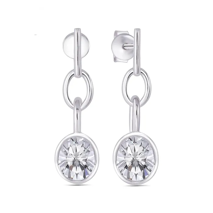 Earrings Luxus Moissanite Rings Jewelry 10k White Gold Platinum Plated Silver Moissanite Earrings 2ctw Earrings Luxus Moissanite Rings Jewelry 10k White Gold Platinum Plated Silver Moissanite Earrings 2ctw